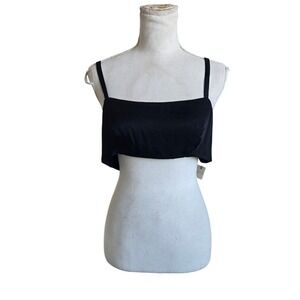 Anthropologie Medium Black Minimalist Sleeveless Lightweight Adjustable Crop Top